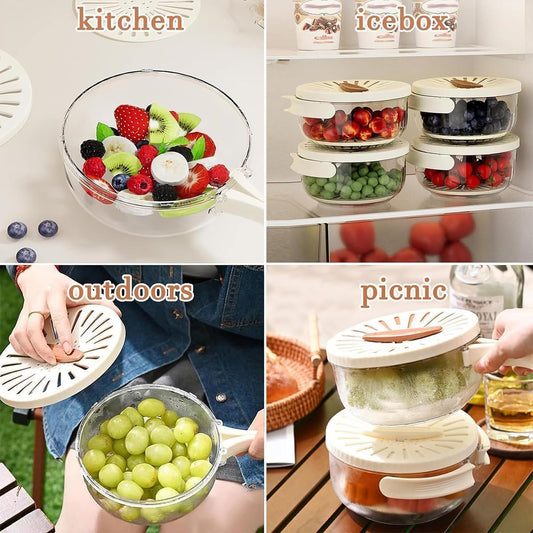 Fruit Drain Basket – Durable 2-Piece Set